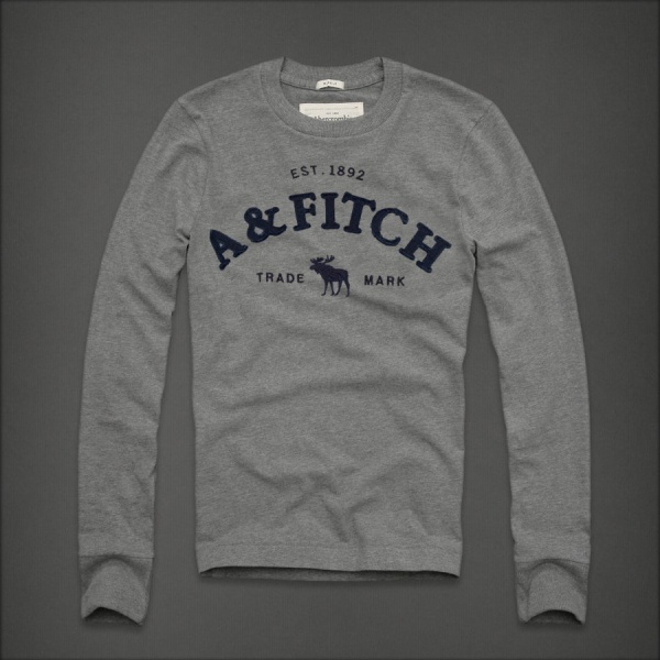 Abercrombie Fitch Hombres De Cuello Redondo Largo Remera AF5859